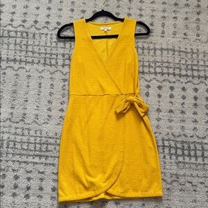 Madewell Mustard Wrap Mini Dress